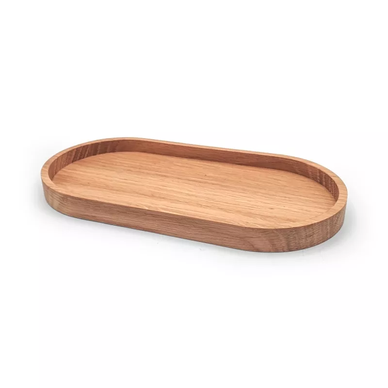 Plateau décoratif ovale en chêne