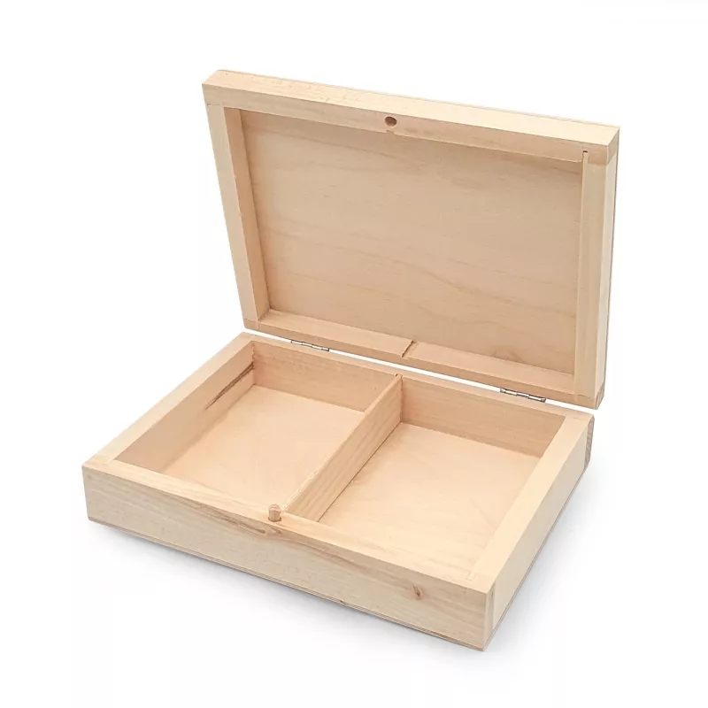 Boite 2 compartiments en contreplaqué de bouleau et tilleul