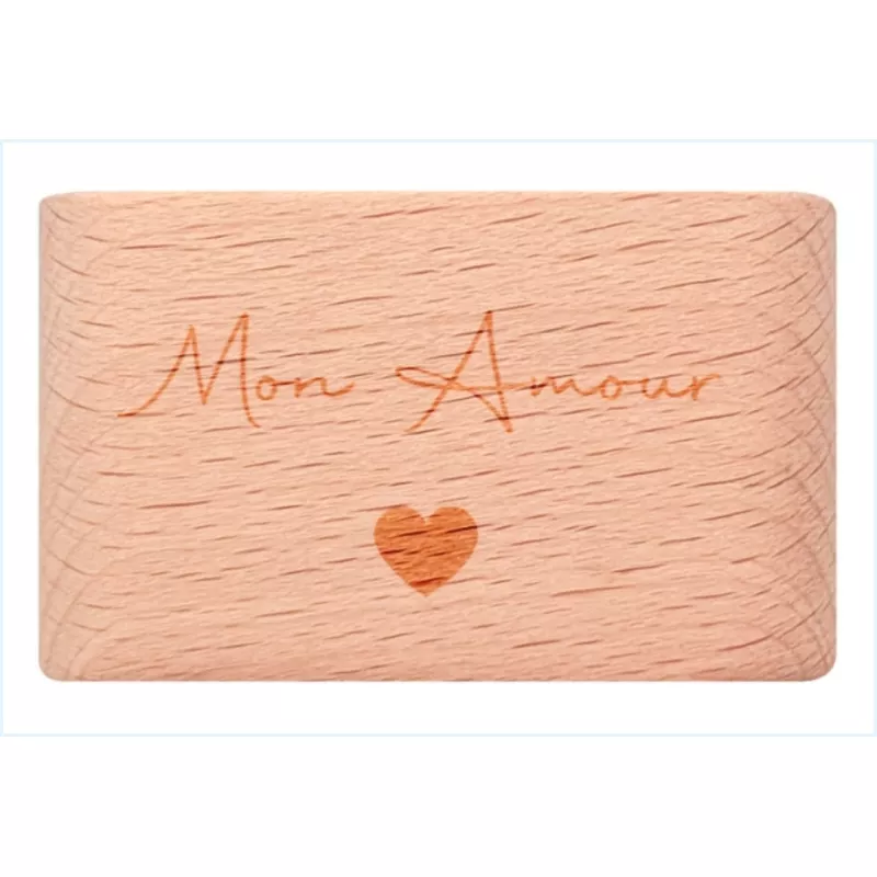 Rond de serviette en hêtre, carré