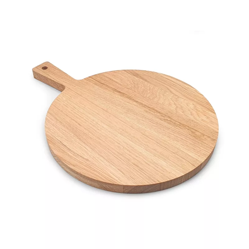 Planche à découper ronde avec manche en chêne
