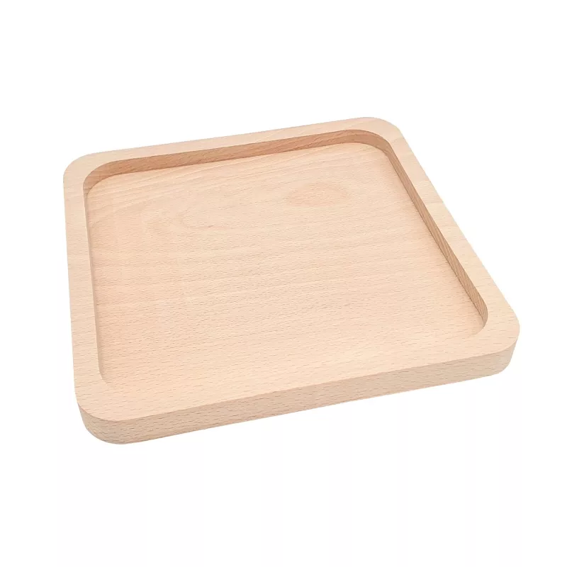 Plateau carré en hêtre brut