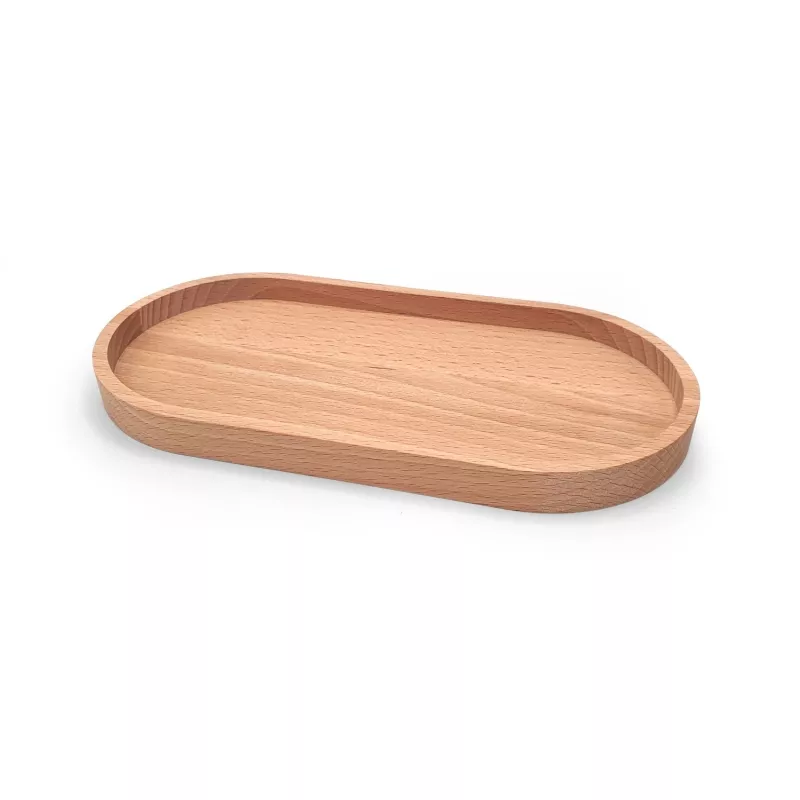 Plateau décoratif ovale en hêtre