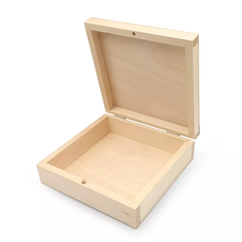 Boite carrée en contreplaqué de bouleau et tilleul