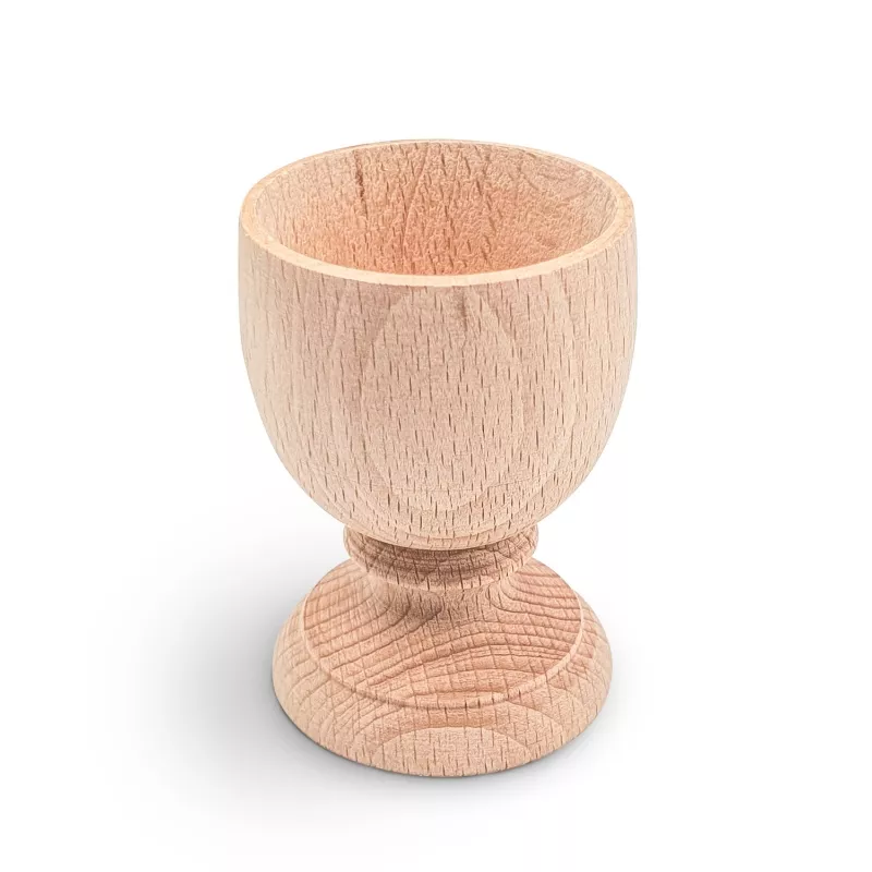 Coquetier en hêtre brut