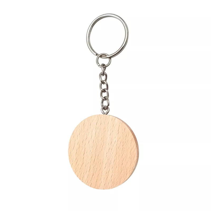 Porte clés rond en hêtre diam. 4cm