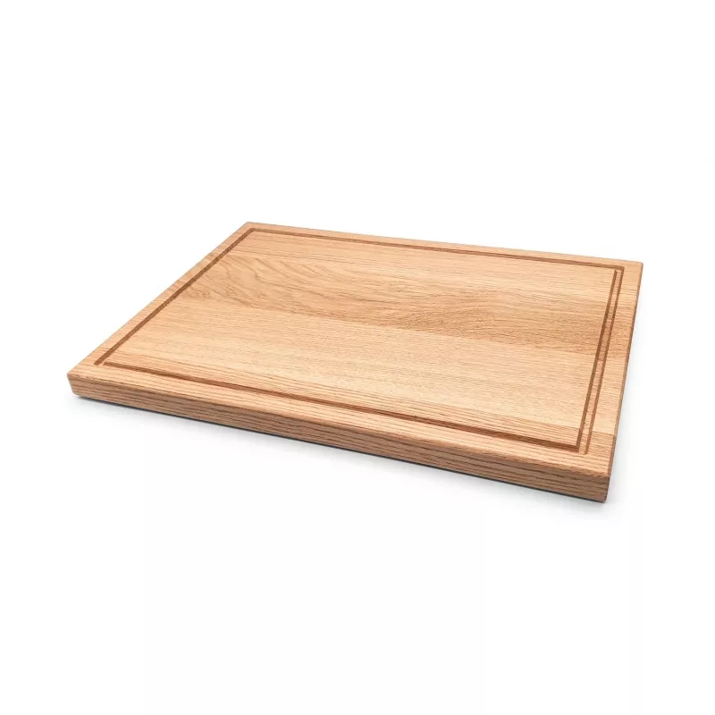 Planche à découper rectangulaire avec rainure à jus en chêne