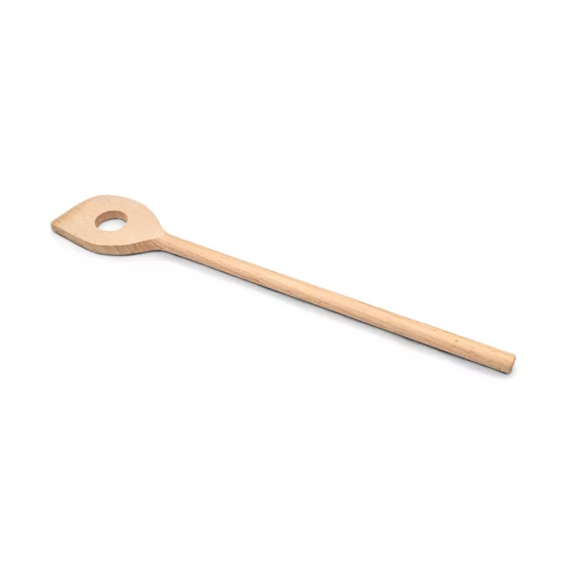Cuillère plate coin trouée en bois 30cm