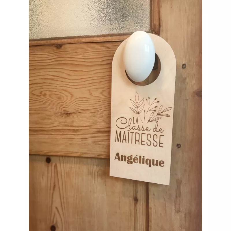 Plaque de porte pour poignée en bouleau