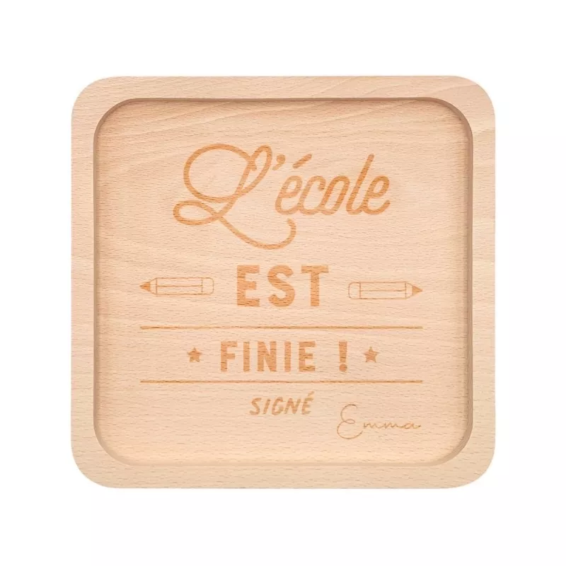 Plateau carré en hêtre brut