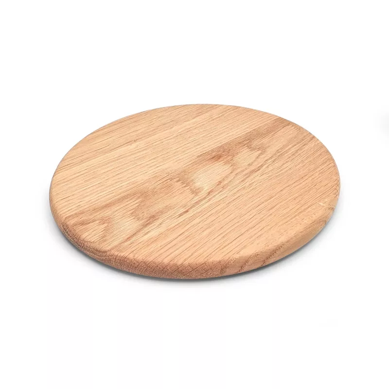 Planche à découper ronde en chêne ciré diamètre 22 cm