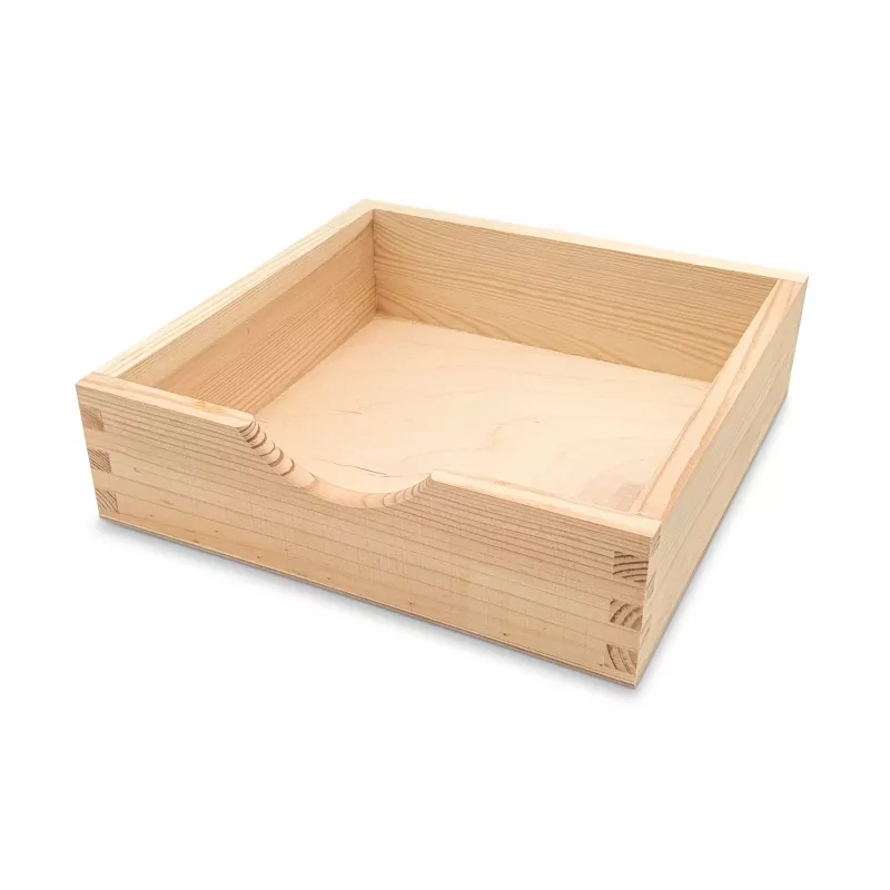 Boite carrée en pin pour serviettes cocktail