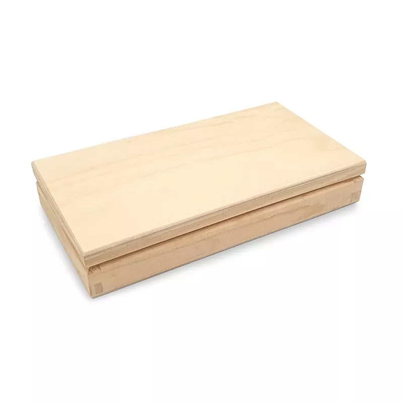 Boite plate rectangulaire en contreplaqué de bouleau et tilleul 20 cm