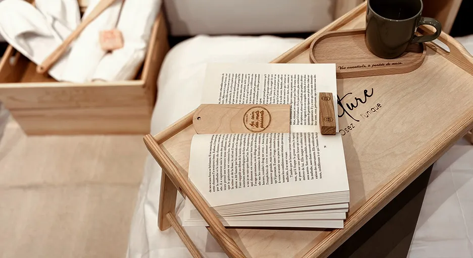 Signalétique en bois à personnaliser par gravure laser 