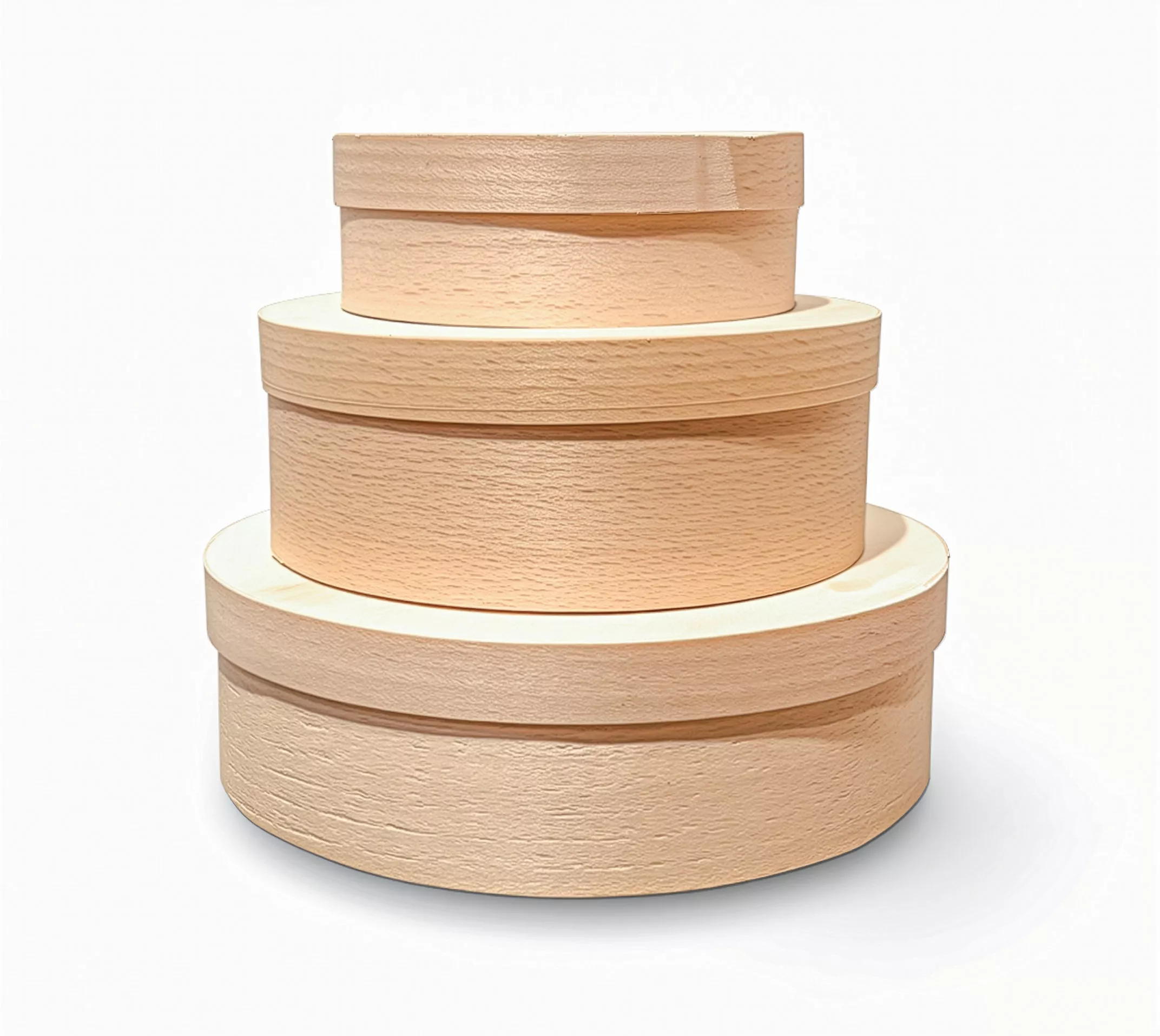 Boite ronde en contreplaqué...