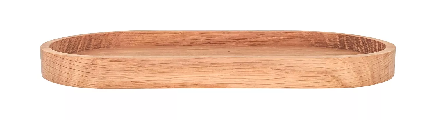 Plateau décoratif ovale en chêne