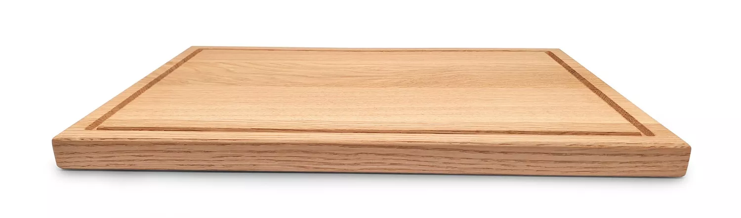 Planche à découper rectangulaire avec rainure à jus en chêne
