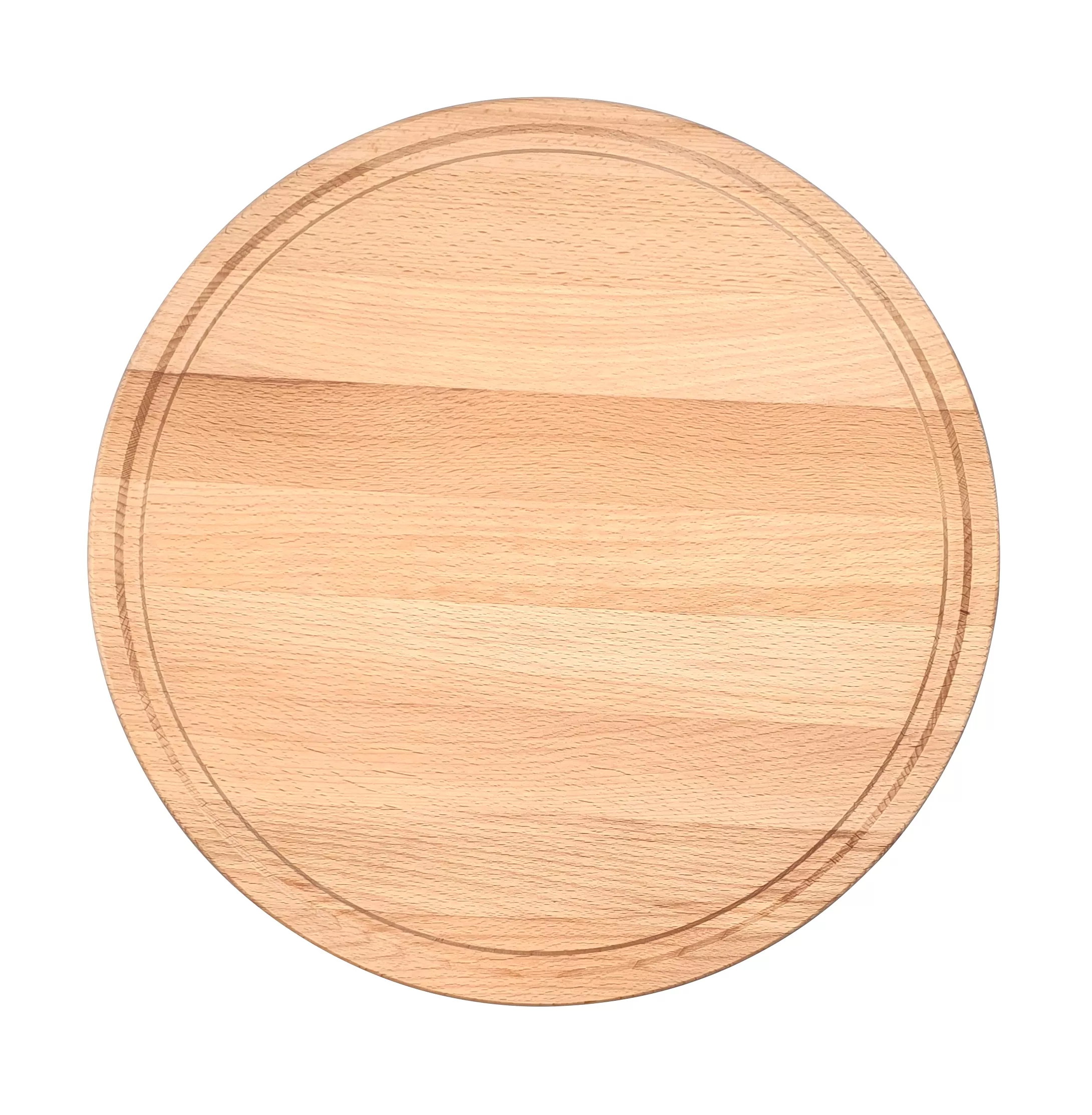 Bloc de tranchage professionnel en hêtre, rond avec rainure à jus