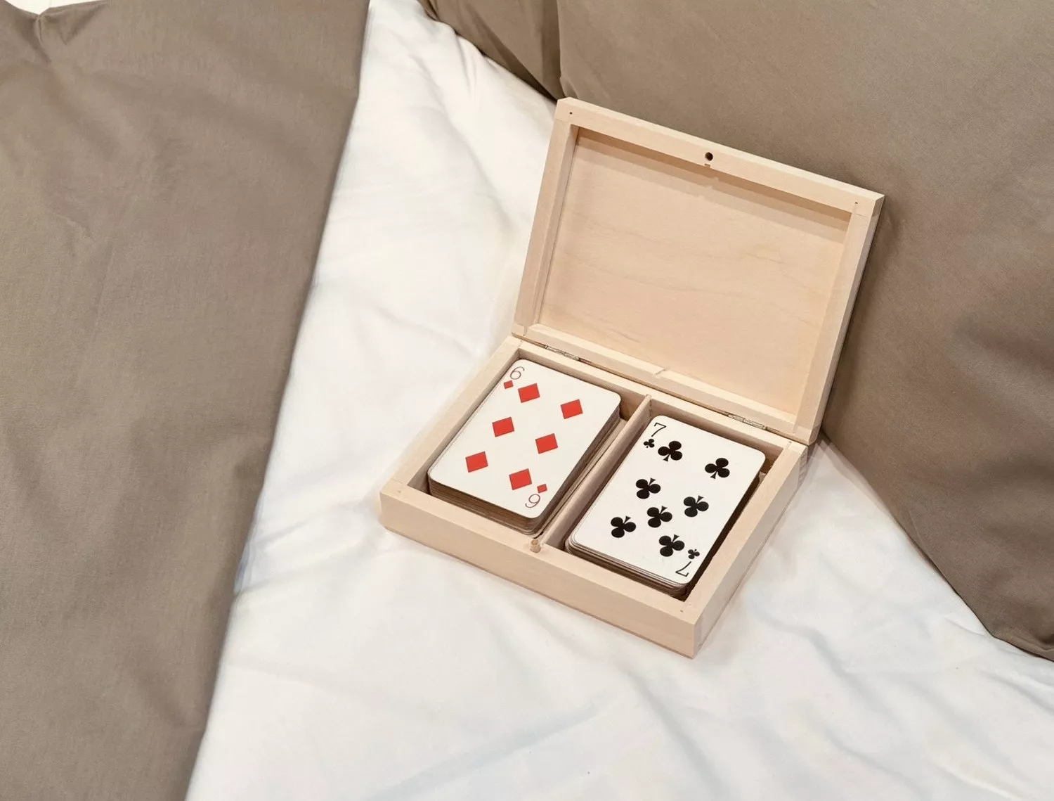 Boite 2 compartiments en contreplaqué de bouleau et tilleul