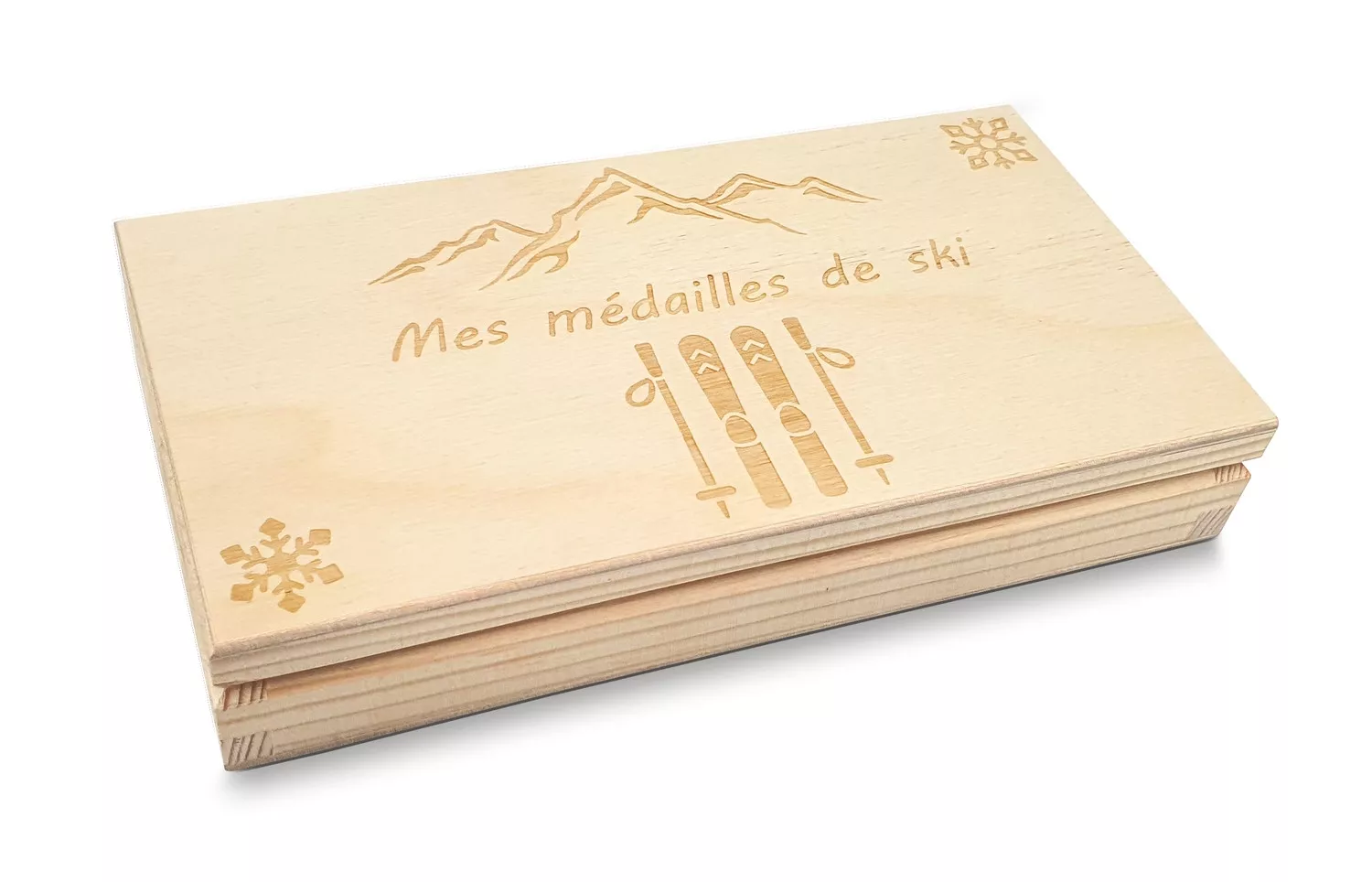 Boite plate rectangulaire en contreplaqué de bouleau et tilleul 20 cm