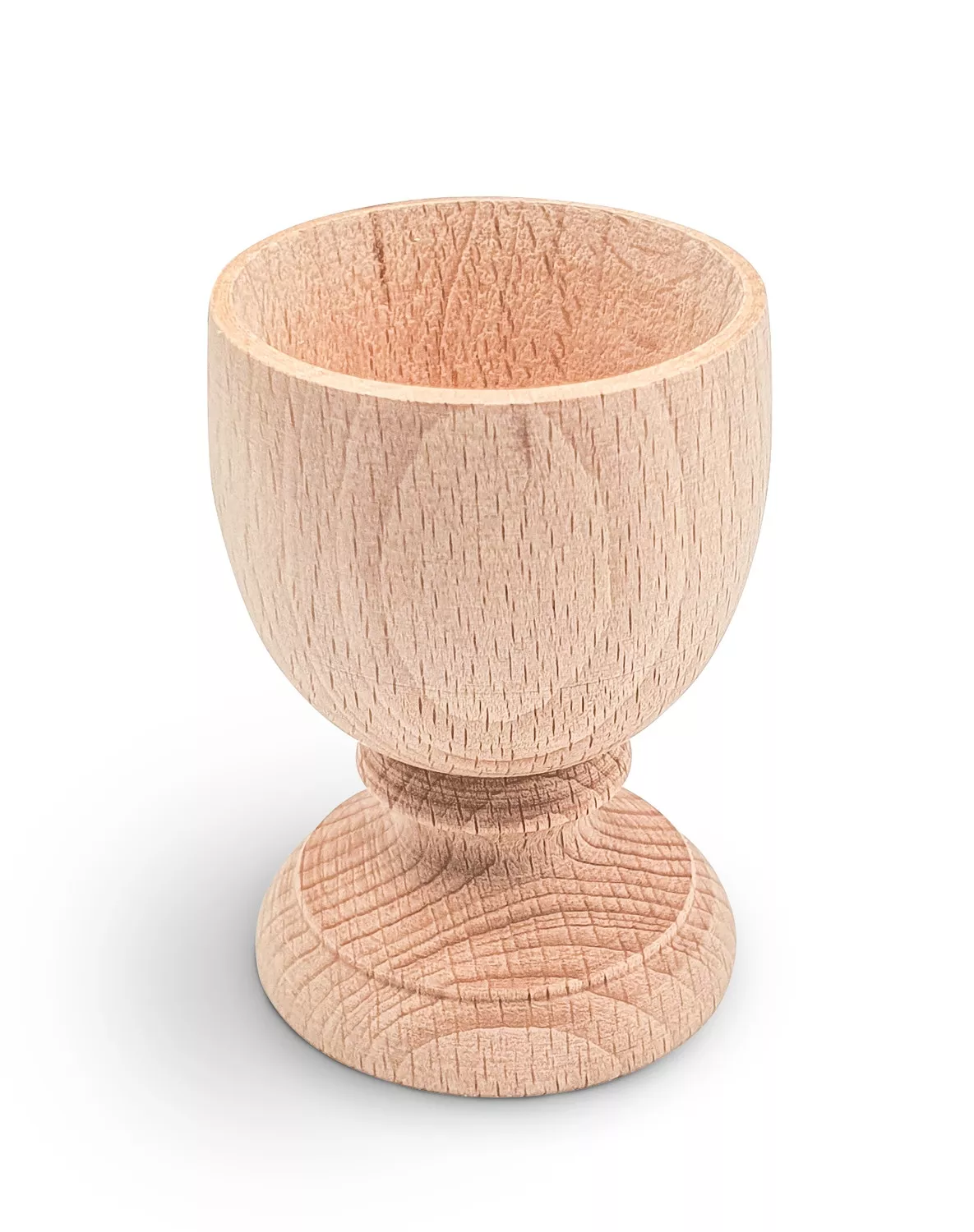 Coquetier en hêtre brut