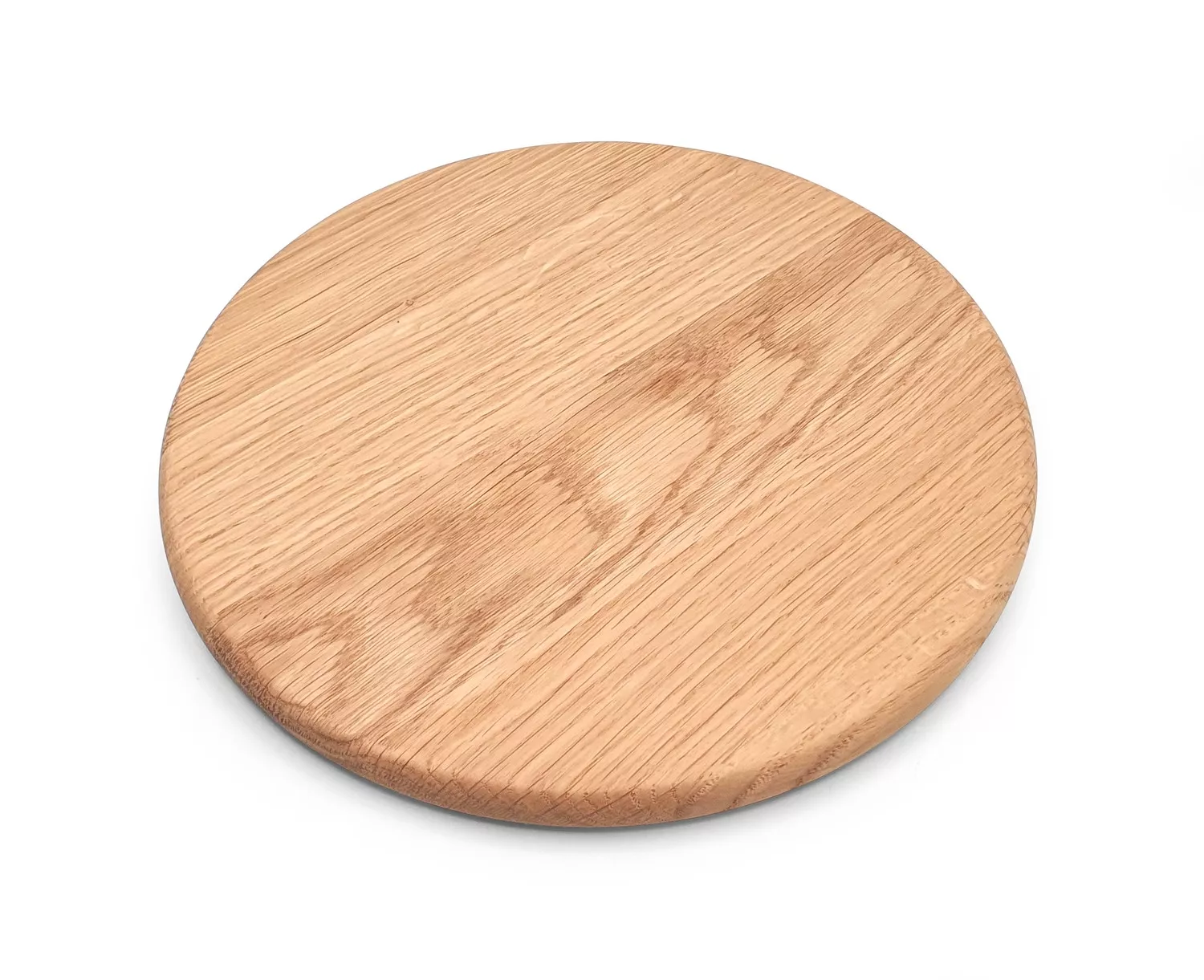 Planche à découper ronde en chêne ciré diamètre 22 cm