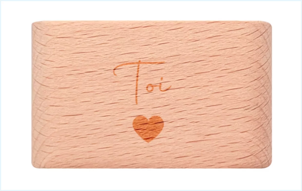 Rond de serviette en hêtre, carré