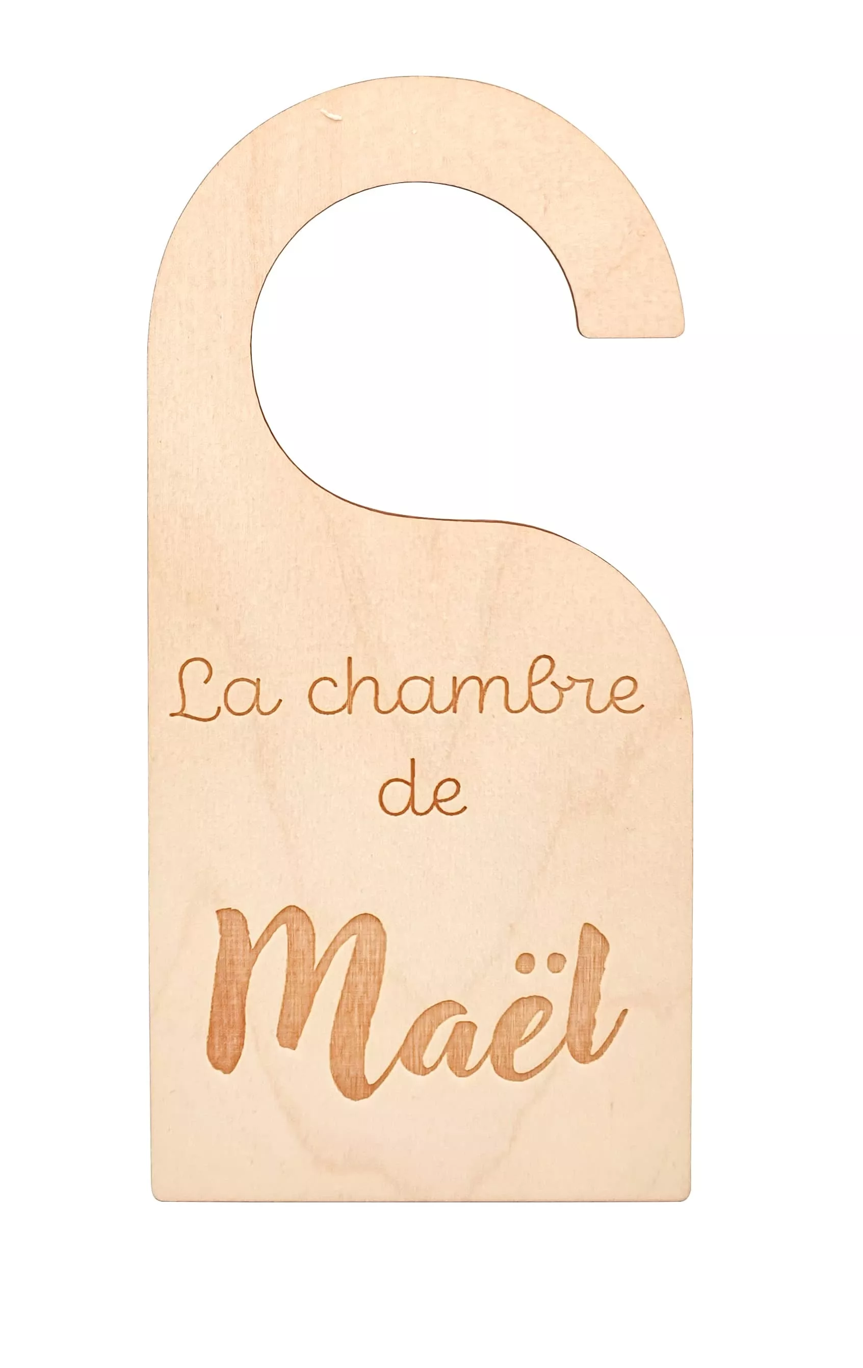 Plaque de porte pour poignée avec accroche cintre