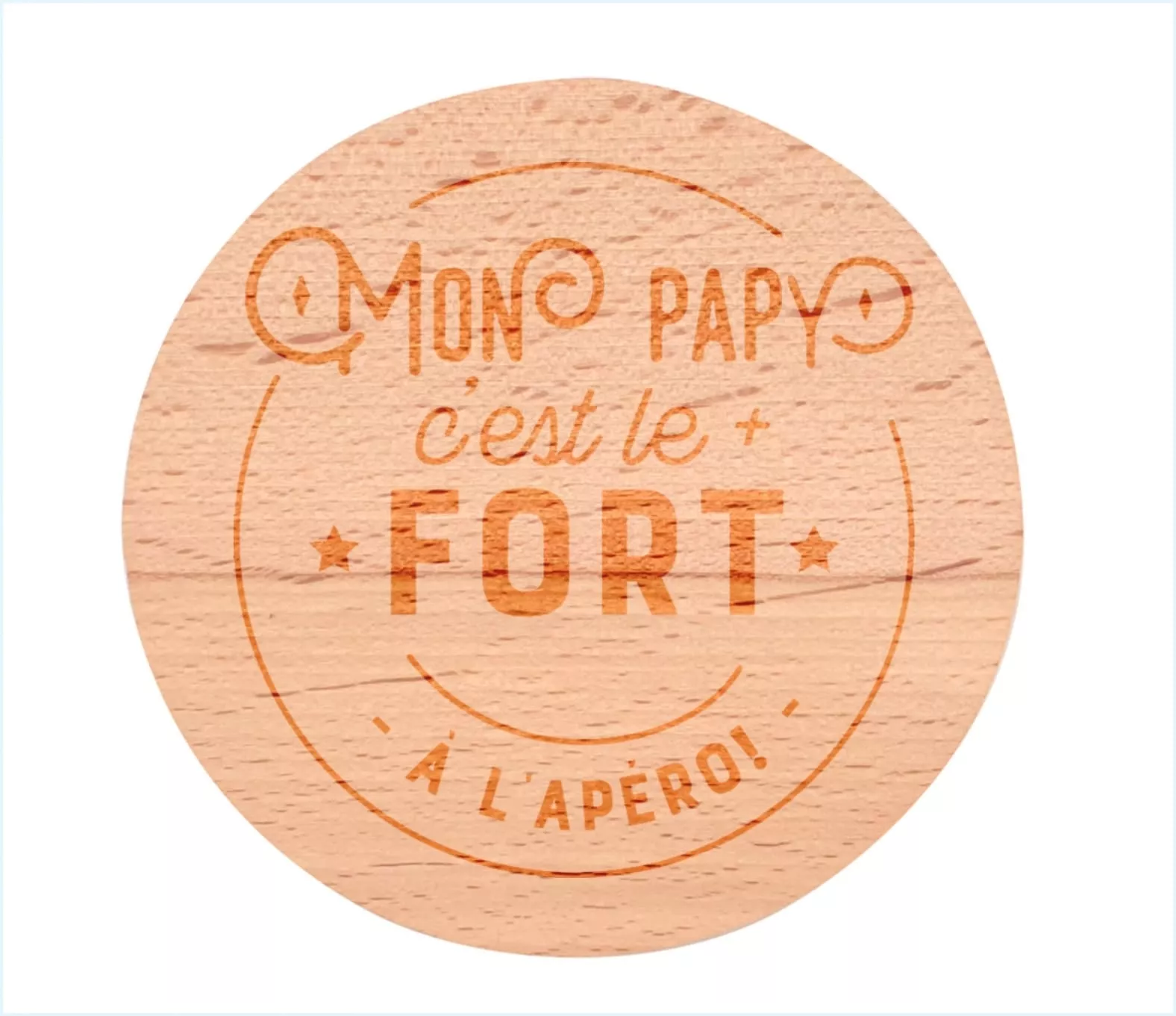 Décapsuleur rond en hêtre et métal