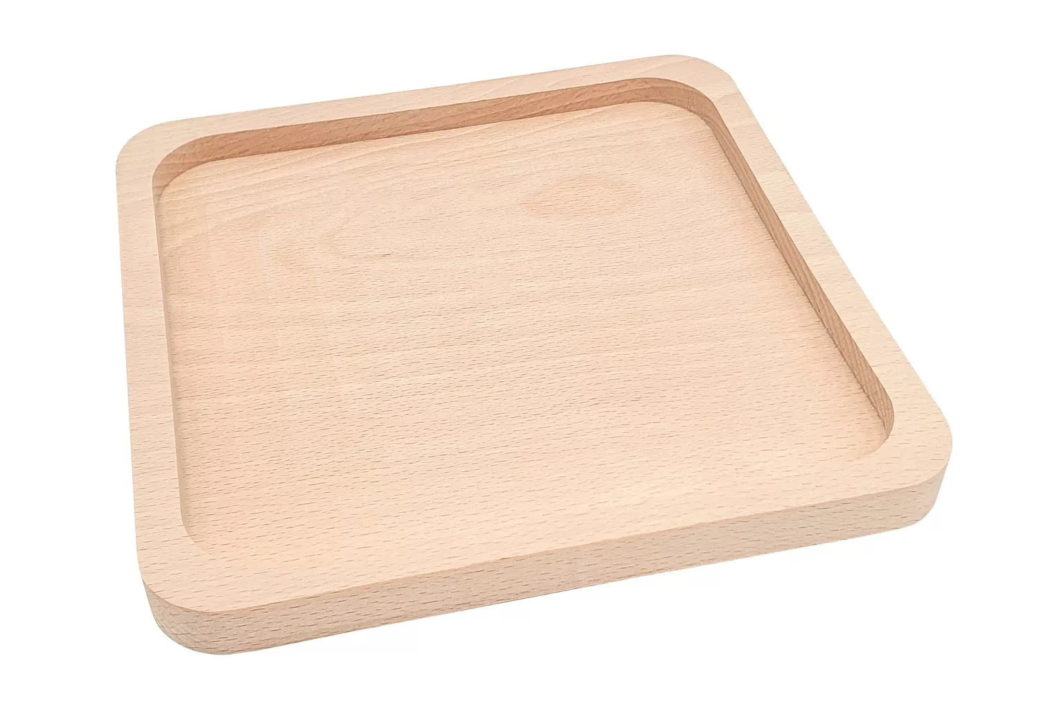 Plateau carré en hêtre brut