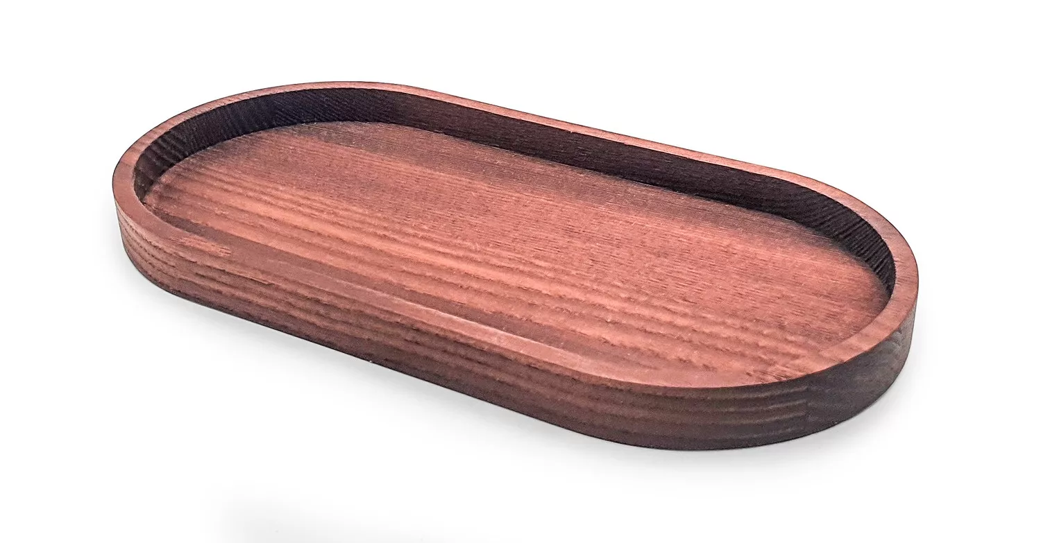 Plateau décoratif ovale en frêne