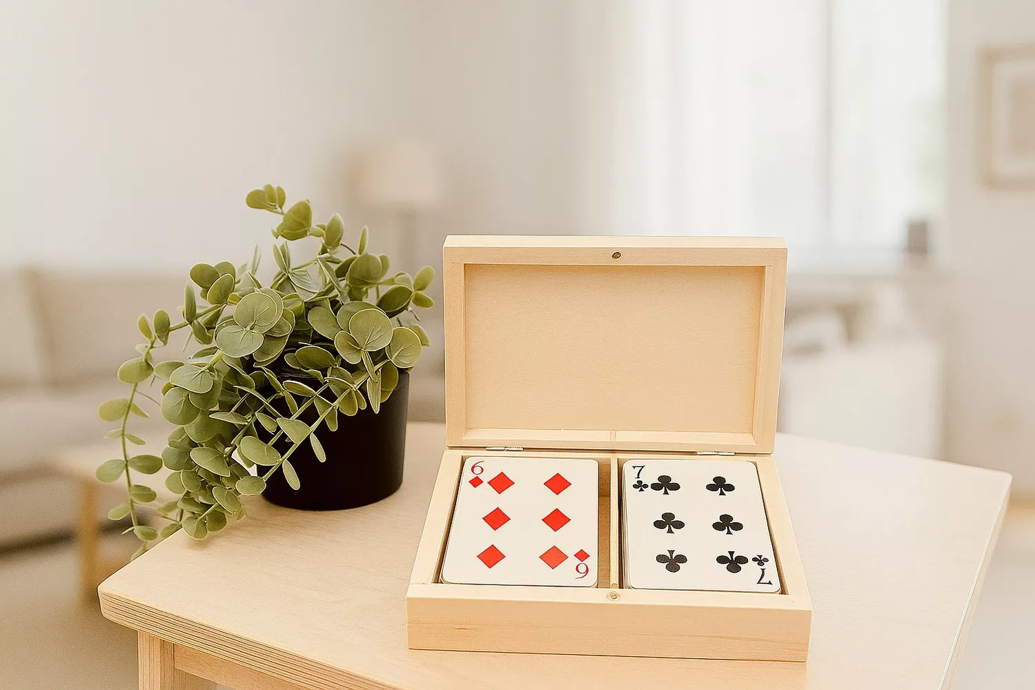 Boite 2 compartiments en contreplaqué de bouleau et tilleul