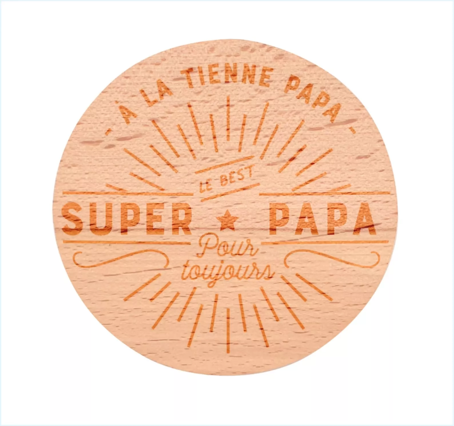 Décapsuleur rond en hêtre et métal