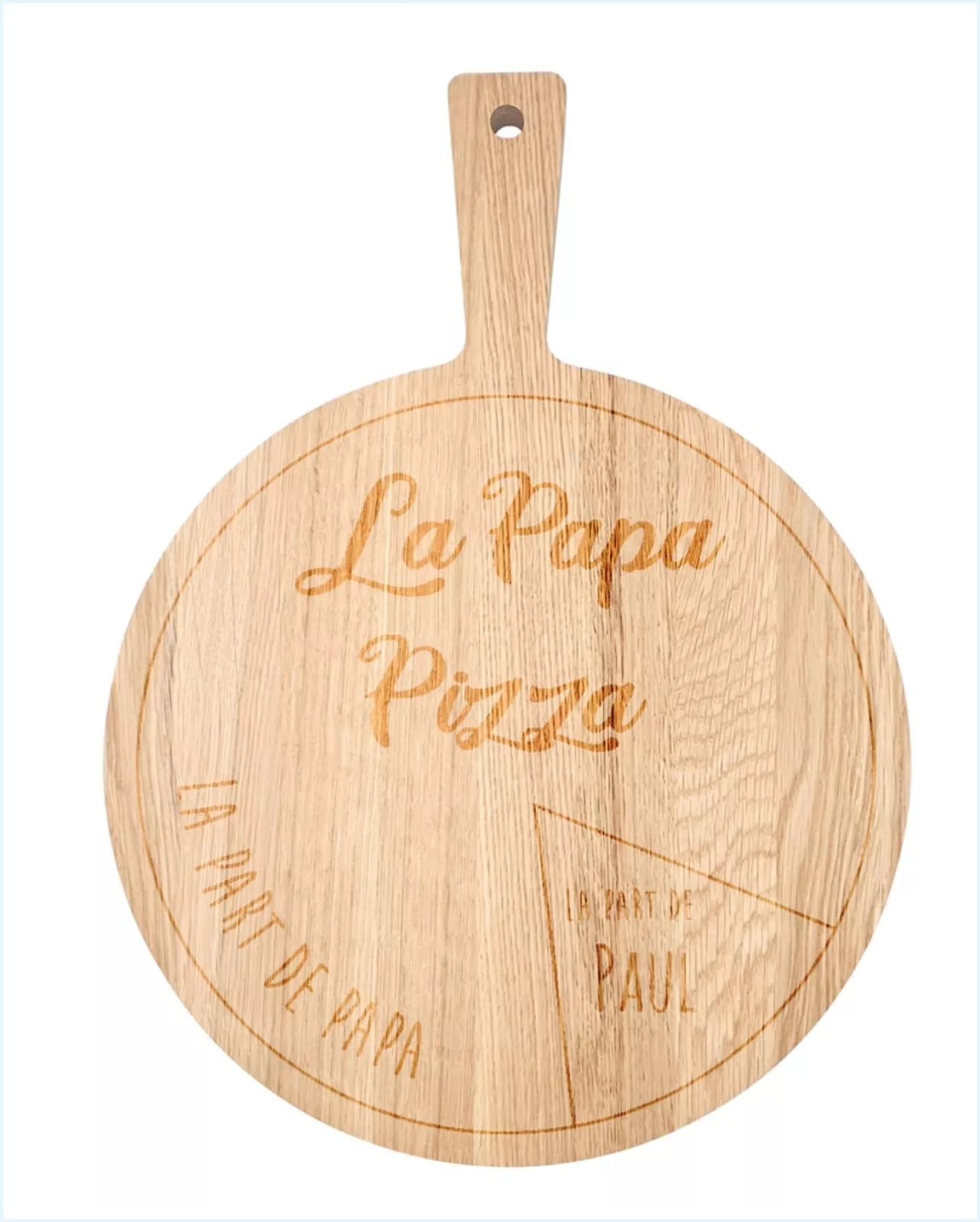 Planche à découper ronde avec manche en chêne