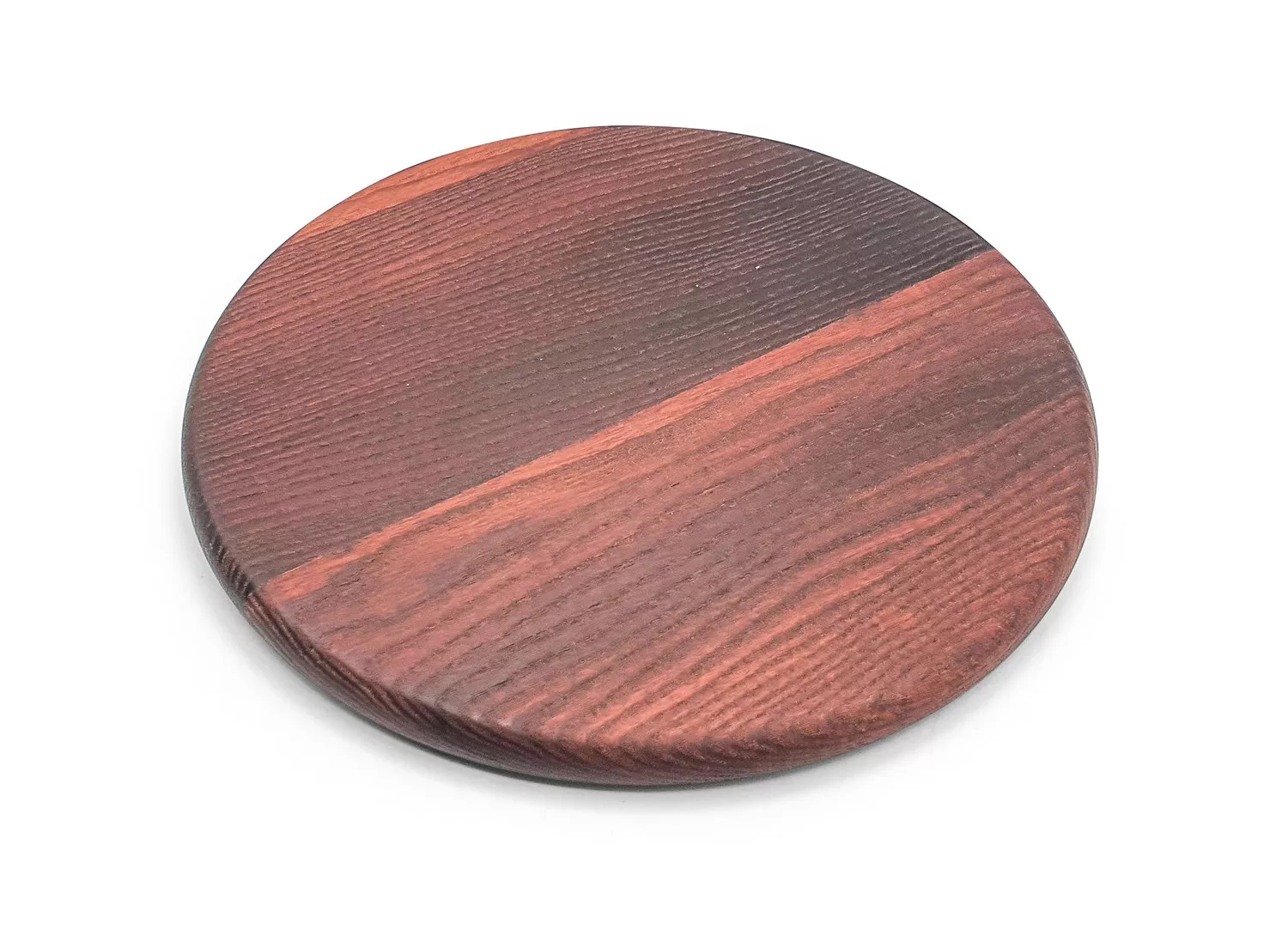 Planche à découper ronde en frêne thermo-chauffé diamètre 22 cm