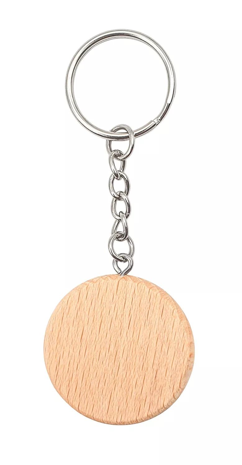 Porte clés rond en hêtre...