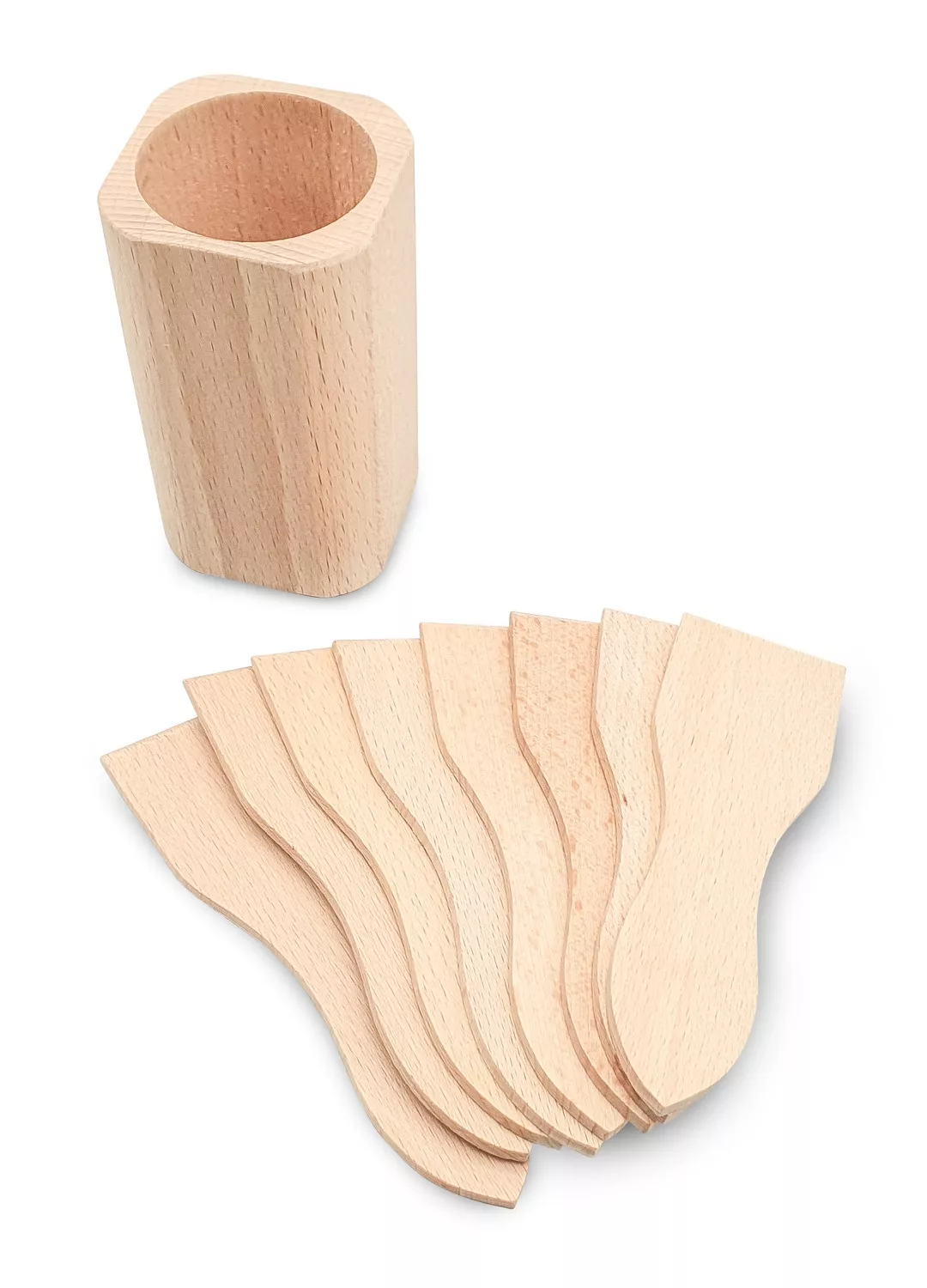 Pot garni de 8 spatules à raclette en hêtre