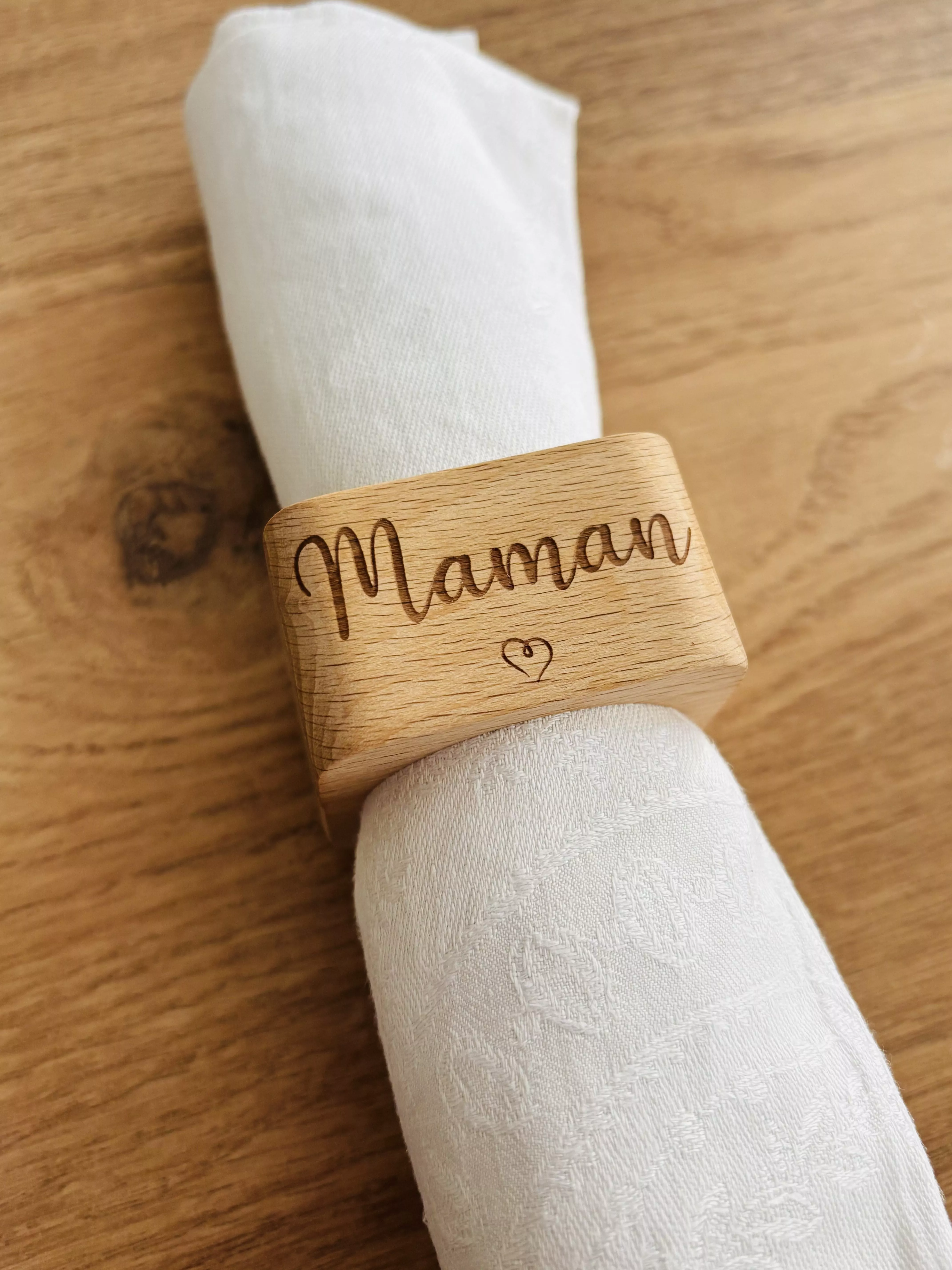 Rond de serviette en hêtre,...