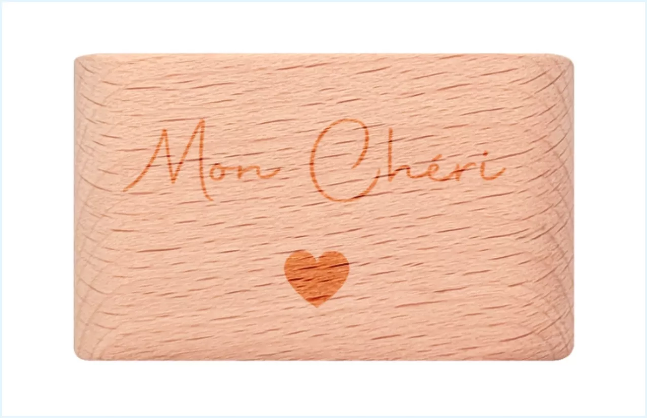 Rond de serviette en hêtre, carré