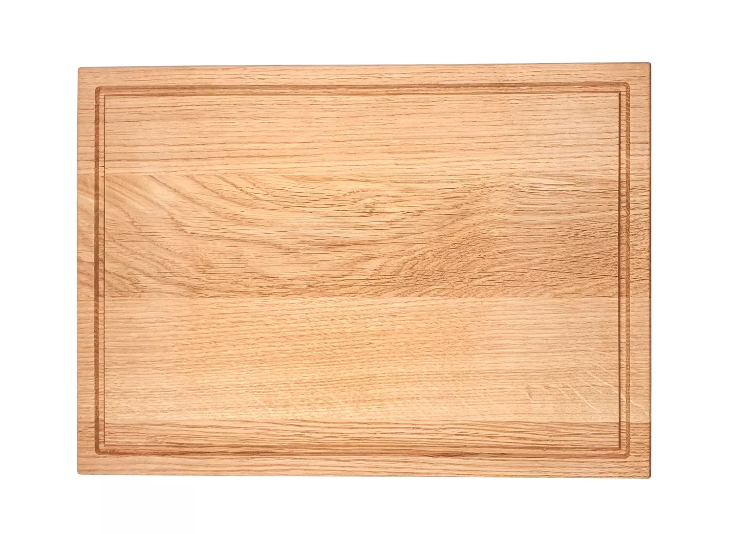 Planche à découper rectangulaire avec rainure à jus en chêne