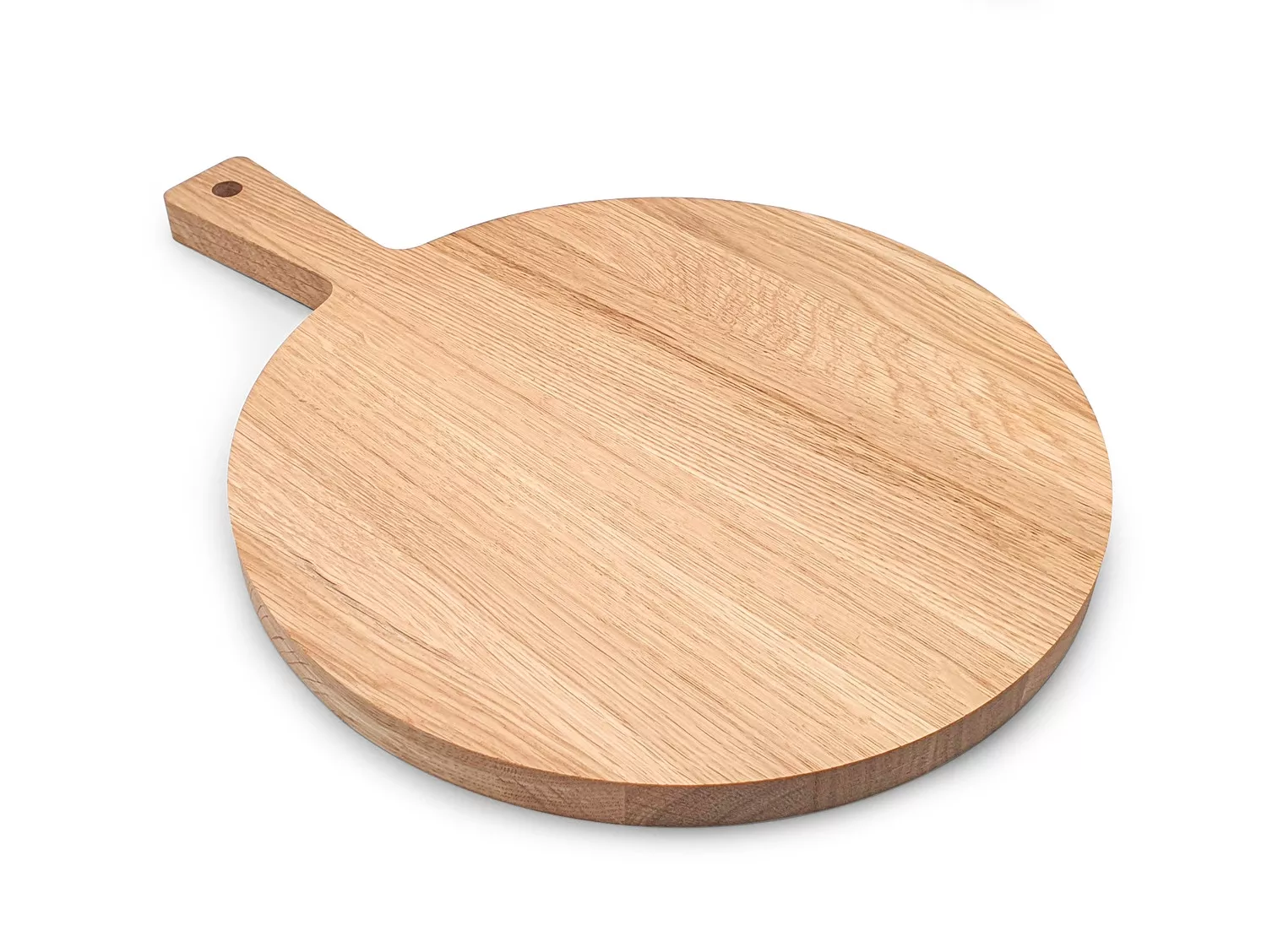 Planche à découper ronde avec manche en chêne