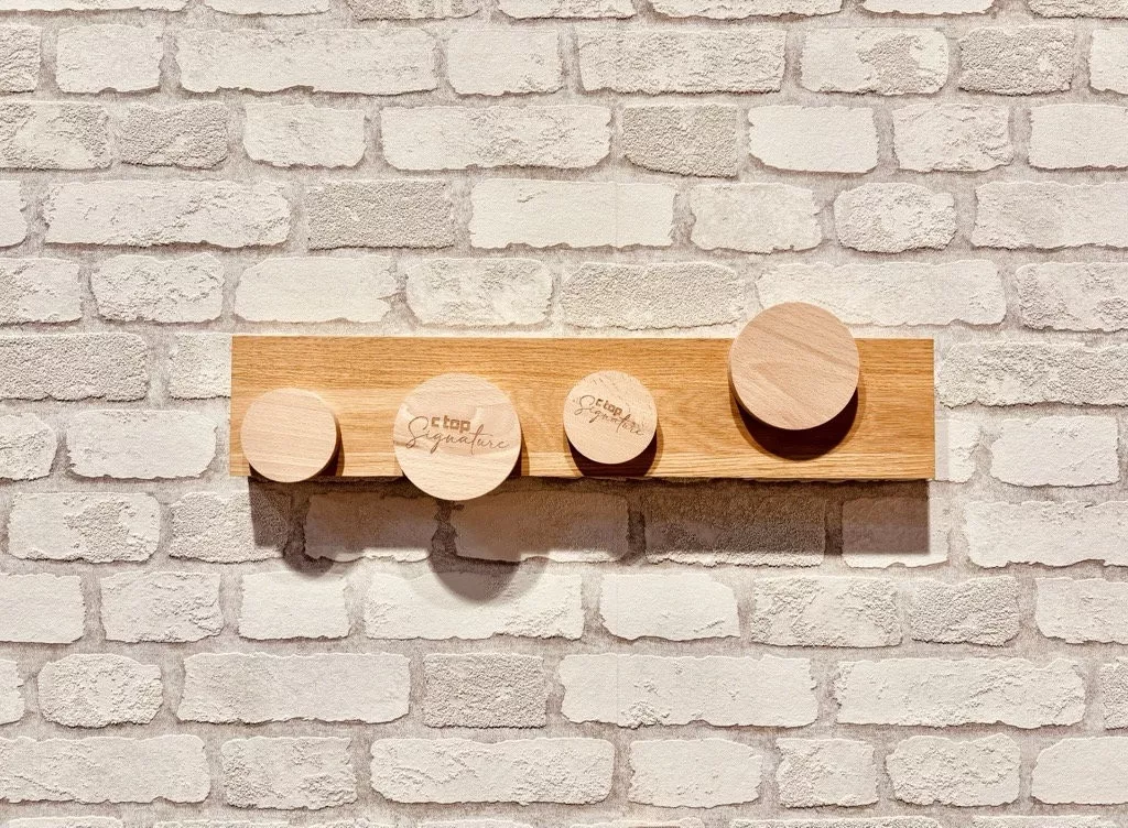 Bloc magnétique mural en chêne, pour couteaux