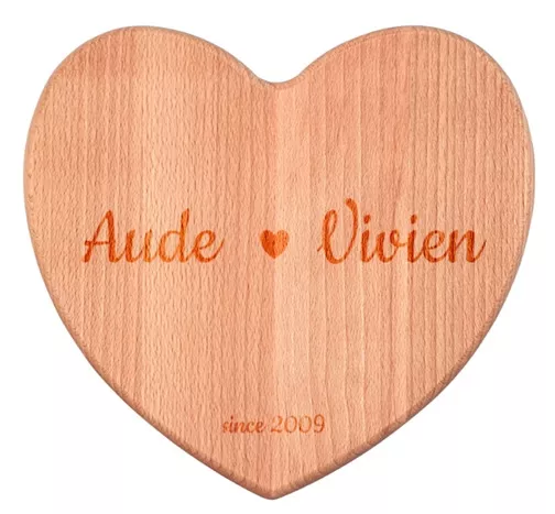 Planche à découper "Coeur" en hêtre