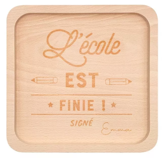 Plateau carré en hêtre brut