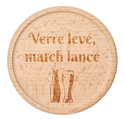Sous-verre en bois diamètre 9 cm