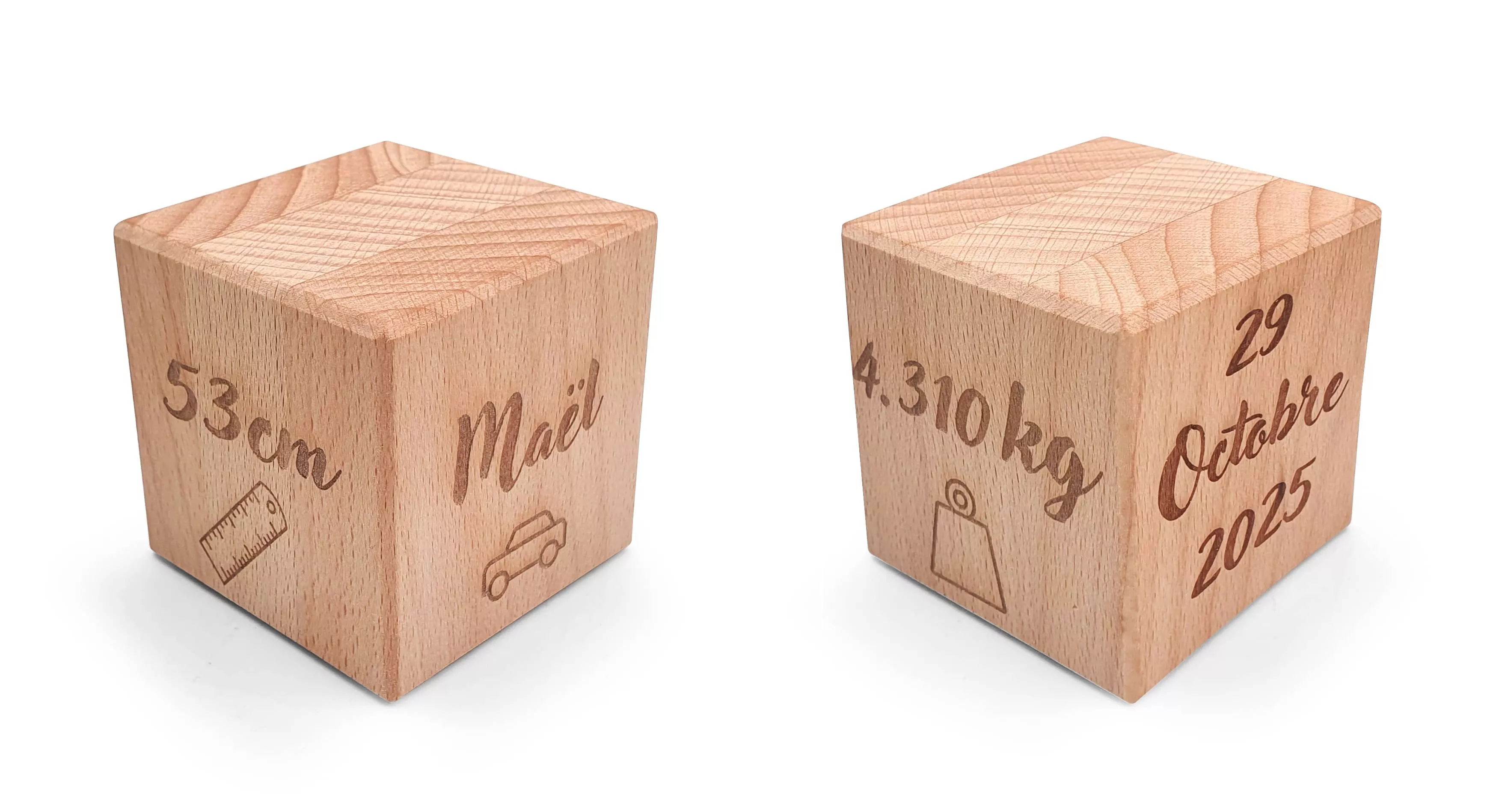 Cube en hêtre 6 cm