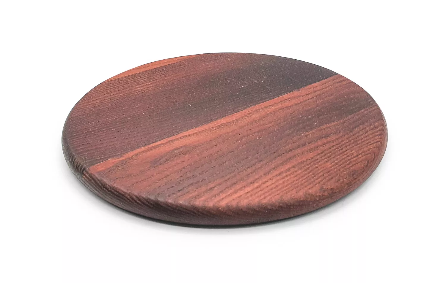 Planche à découper ronde en frêne thermo-chauffé diamètre 22 cm