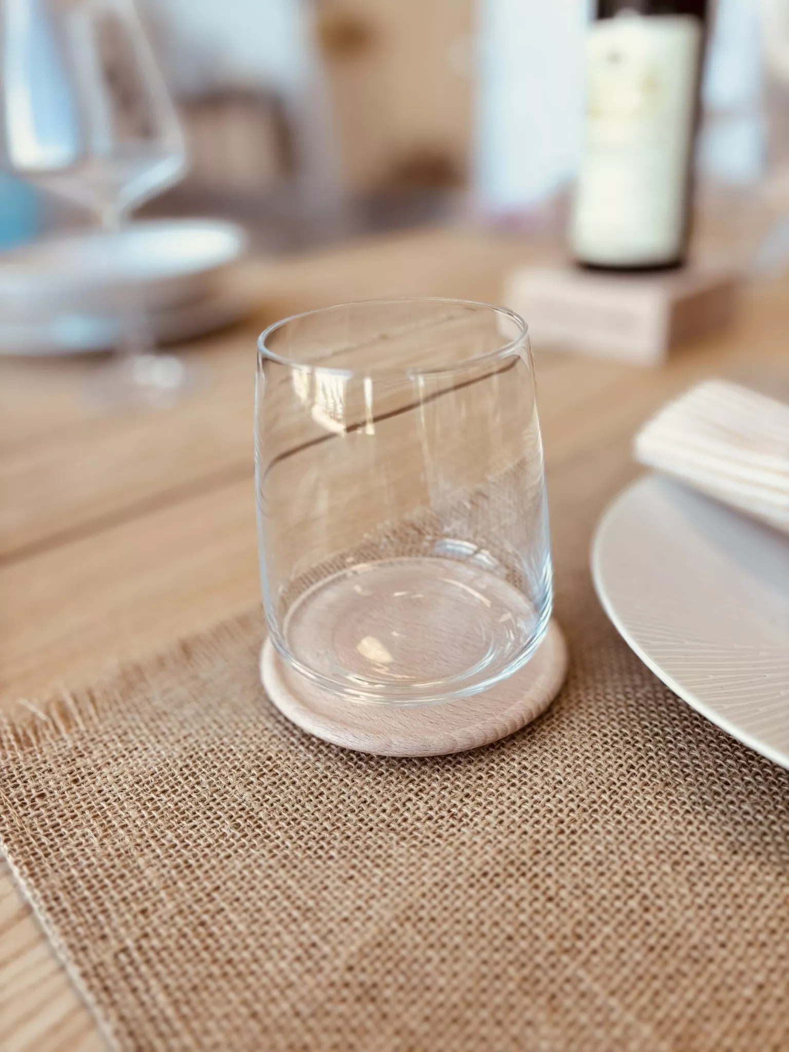 Sous-verre en bois diamètre 9 cm
