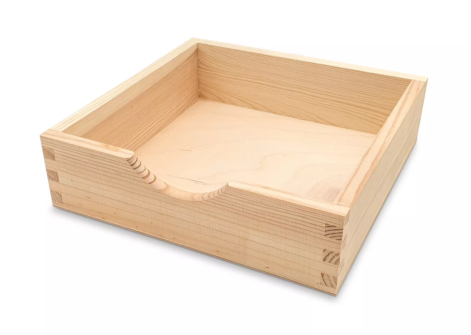 Boite carrée en pin pour serviettes cocktail